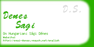 denes sagi business card