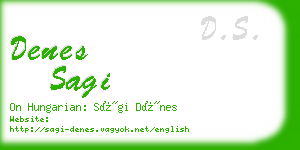 denes sagi business card